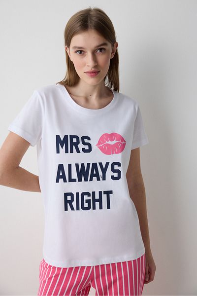 Penti Set de pijamale Always Right Pants Optic White - Colecția Loves Paris