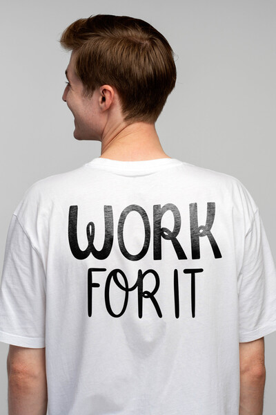 StoryGift Romania Tricou bărbătesc cu mesajul motivațional „work For It” - Wo...