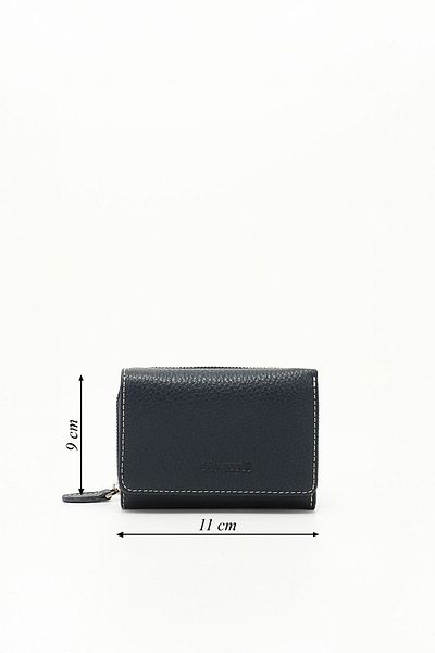 GÖNDERİ(R) Women's Navy Blue Anthracite Horizontal Genuine Leather Wallet
