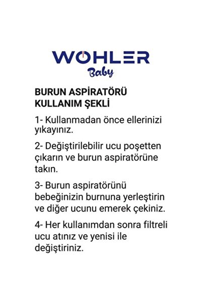 Wohler Burun Aspiratörü Yedek Uçları 10 Lu