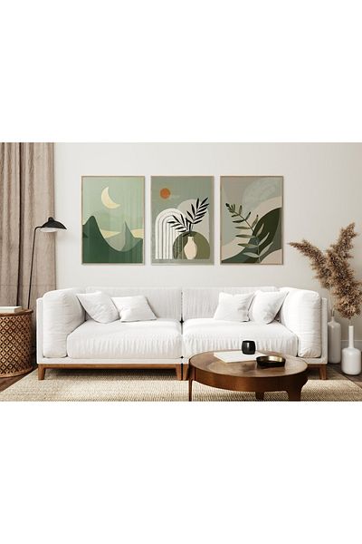 Dekorsiahome 3 Pcs Wood Frame Living Room Hall Kitchen Table Set Set3093