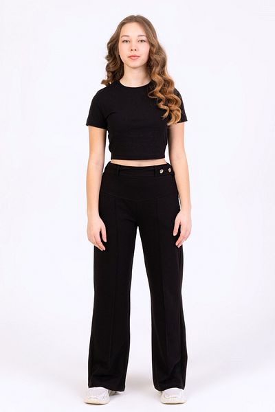 DPARİS Girl's Belt Buttoned Trousers