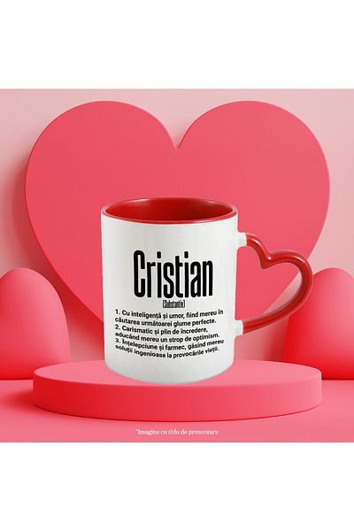 StoryGift Romania Mug With The Name Cristian, Intelligence, Humor, Charismatic, Wise, Personalized, , With ,STG