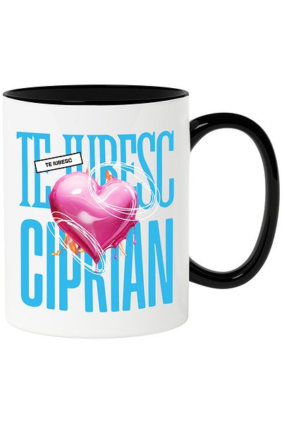 StoryGift Romania I Love You Ciprian Mug, Love, Heart, Valentine's Day, Valentine's Day, With, STG