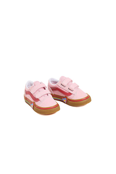 Vans Old skool v heart velcro kids shoes colorful