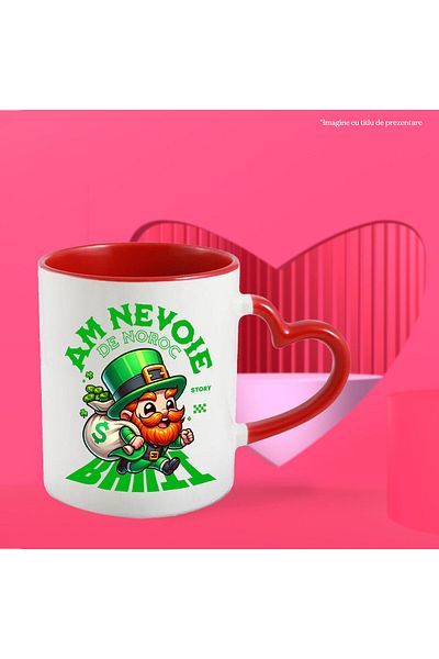 StoryGift Romania Mug with Lucky Leprechaun With Dollar Money Bag, Text I Need Money Luck, I Ask, With, STG