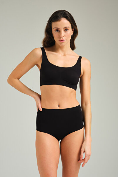 Pulsar Toparlayıcı Lazer Kesim Yüksek Bel Külot Siyah