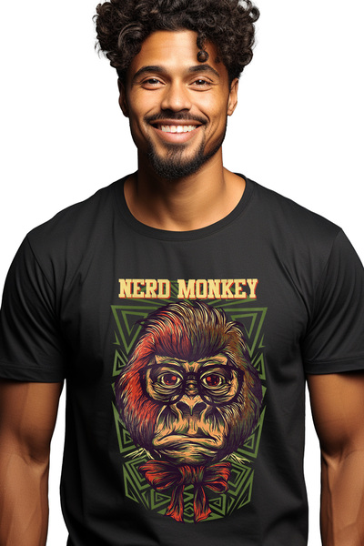 StoryGift Romania Tricou bărbătesc cu maimuță gorilă cu coafură în costum cu ...