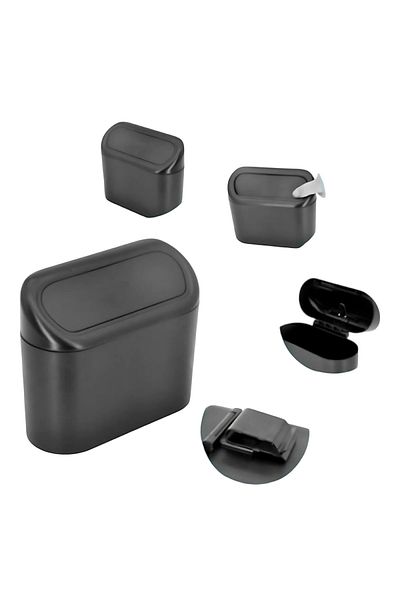 Vekorr Covered Car Trash Can Black Color |   Practical and Organizing Bucket