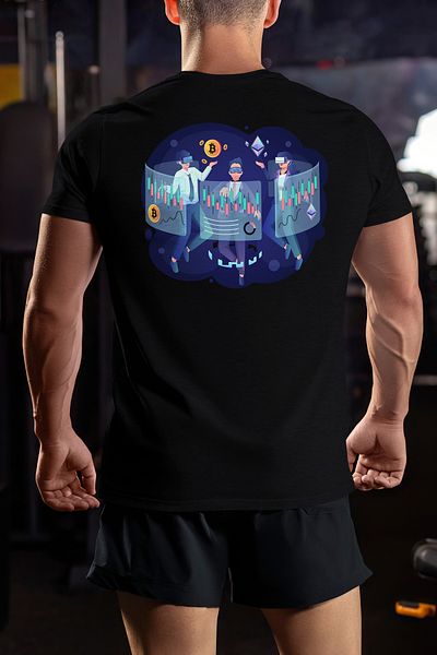 StoryGift Romania Men's T-shirt With Space, Vr, Bitcoin, Crypto, Investments, With Back Print, 100% Bumstg