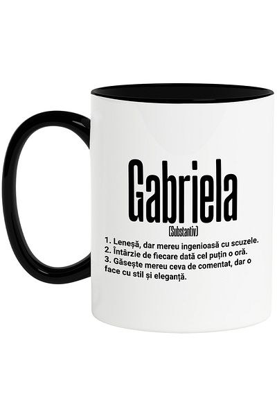 StoryGift Romania Mug With The Name Gabriela, And Funny Message, Lazy, Always Has Something To Comment, Gasest, With, STG