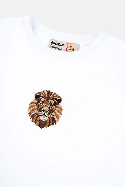 Reflect Studio Tricou pentru copii Leu - alb