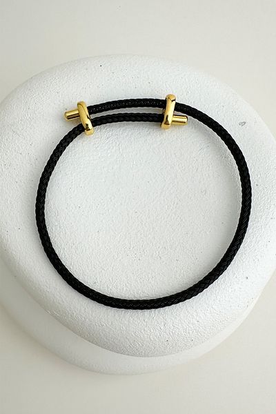 Modex Colorful Knitted Rope Steel Plate Detail Adjustable Bracelet