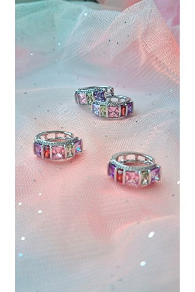 İNİTİUM Xuping Paslanmaz Çelik Renkli Taşlı Küpe