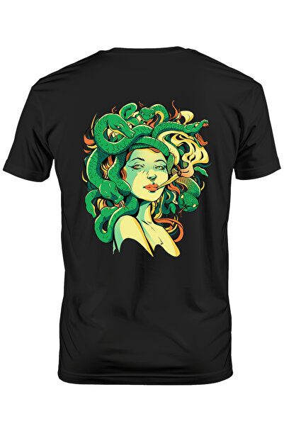 StoryGift Romania Tricou bărbătesc cu Medusa, șerpi, poveste ascunsă, abuz, m...