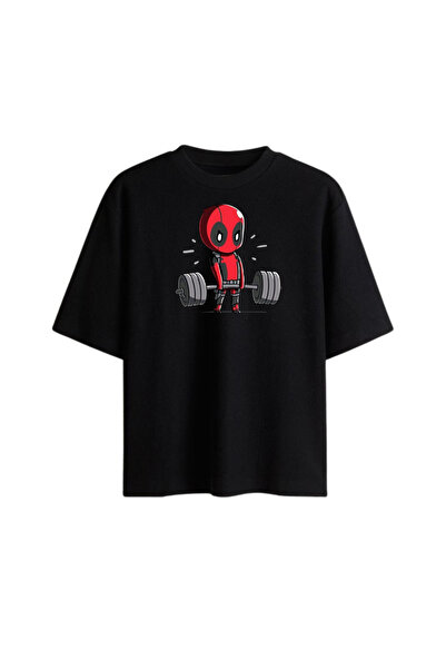 Dupe Design تي شيرت أسود هالتر مطبوع قصة فضفاضة