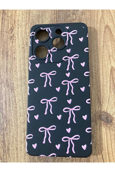 Newon غطاء هاتف TECNO SPARK 10 PRO بشريط/فيونكة مطبوع من الداخل مخملي من السي...