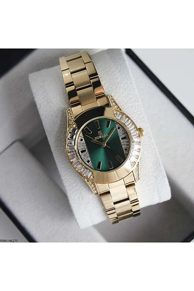Reward Rwa146275 Yellow Green Steel Cord Baguette Stone Women's Wristwatch