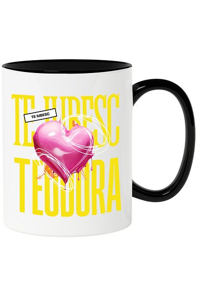 StoryGift Romania I Love You Teodora Mug, Love, Heart, Valentine's Day, Valentine's Day, With, STG