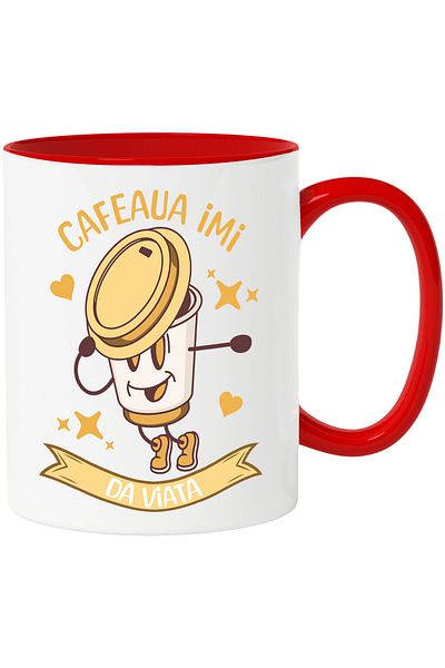 StoryGift Romania Coffee Mug with Modern Dance Position Text Coffee Gives Me Life, Ceramic, With ,STG