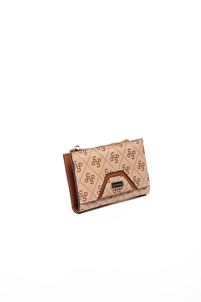 Silver Polo Silver & Polo Dark Beige - Tan Sp1056 Women's Wallet & Card Holder