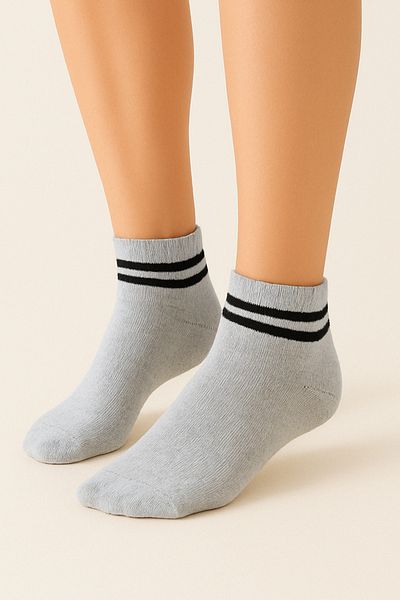 Ducks Socks Дамски сиви безшевни бамбукови чорапи до глезена с 6 чифта халки