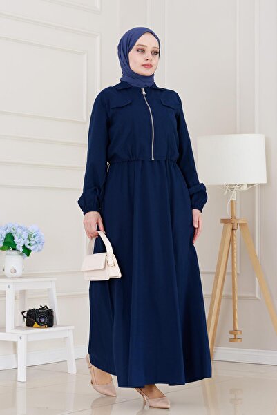 Sevitli Сукня з застібкою-блискавкою та капюшоном - синя