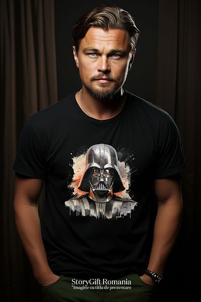 StoryGift Romania Tricou bărbătesc Darth Vader, Sf, Star Wars, costum, Anakin Skywalker, cu imprimeu pe față Stg