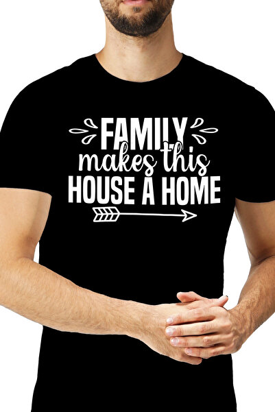 StoryGift Romania Men's T-shirt With The Message "family Makes This House A H...