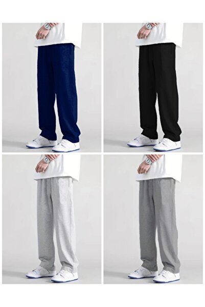 THE WHITE Ανδρικό σετ φούτερ με ίσια μπατζάκια, άνετη εφαρμογή, σε πακέτο 4 τ...