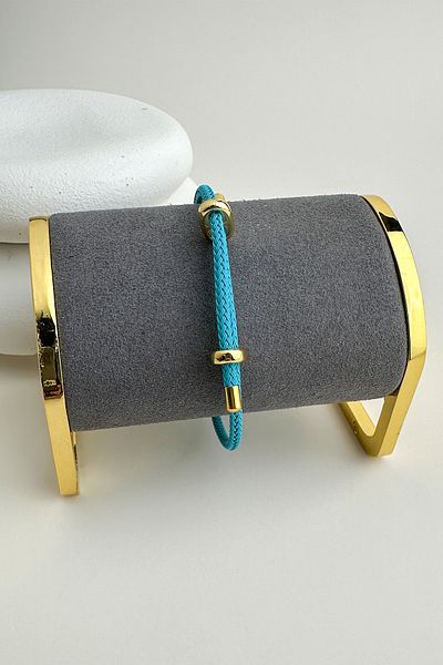 Modex Colorful Knitted Rope Steel Plate Detail Adjustable Bracelet