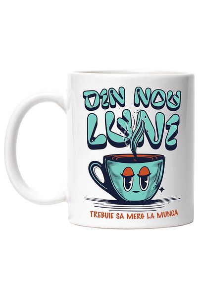 StoryGift Romania Mug with Hot Coffee Mug Exhausted Text Again Monday I Have to Go to M, With ,STG