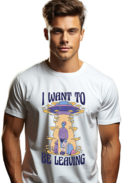 StoryGift Romania Tricou bărbătesc cu bărbat luat de o navă spațială extrater...