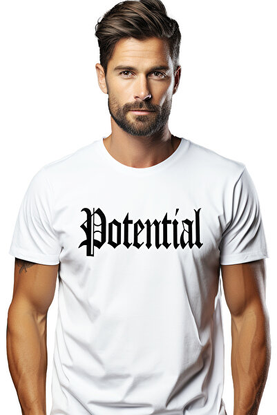 StoryGift Romania Tricou bărbătesc cu potențial, mesaj motivațional, cuvânt, ...