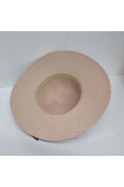 FashionForYou Celia Beach Hat With Two-tone Bandana, Pale Pink, Sun Hat