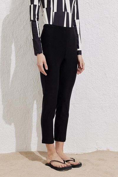 KADRİYE BAŞTÜRK Hijab Swimsuit Tube Leg Trousers Black