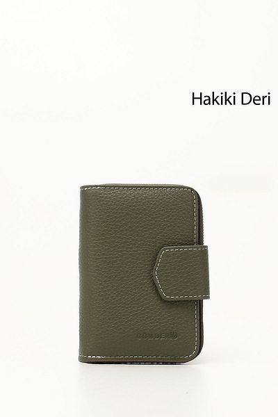 GÖNDERİ(R) GREEN BROWN Genuine Leather Women's Wallet 06240
