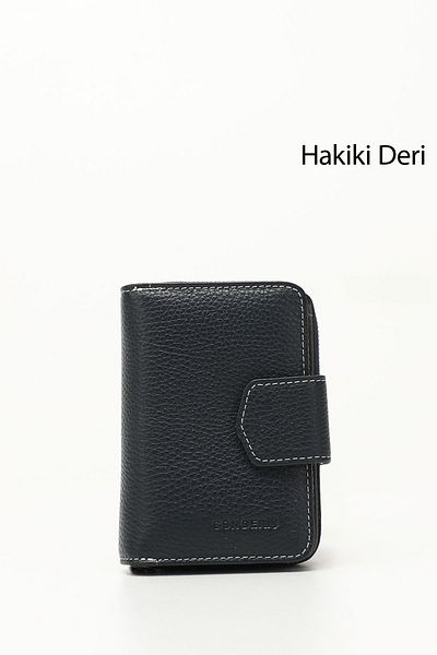 GÖNDERİ(R) NAVY BLUE ANTHRACITE Genuine Leather Women's Wallet 06240