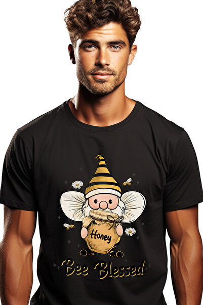 StoryGift Romania Tricou bărbătesc cu un pitic îmbrăcat în albină care ține u...