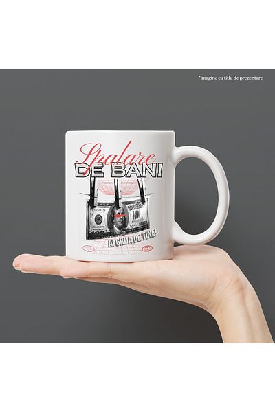 StoryGift Romania Mug with 100 Dollar Bill in Hooks Text Money Laundering, Take Care of Yourself, C, With, STG