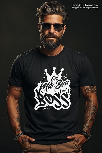 StoryGift Romania Men's T-shirt For The Best Boss, Appreciation, Gift, Reward, Thank You With Stg Print