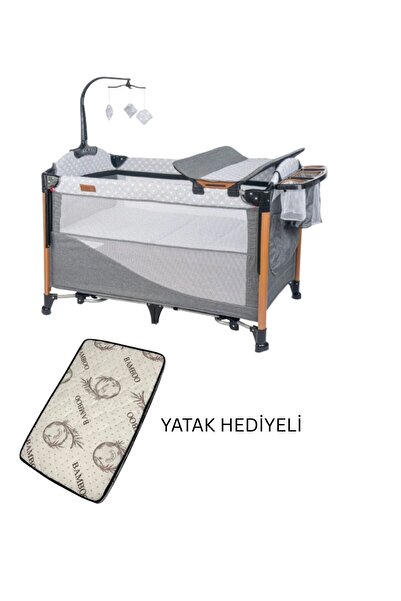 ÖYKÜ BEBEK DUNYASI Anne Yanı Asansörlü Yatak Hediyeli (+Alümiyum Gövde+3 Kademeli Anne Yanı Ayarı+) Sallanır ParkBeşik