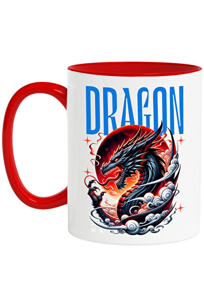 StoryGift Romania Cana cu Cultura Chinezeasca Dragon Cu coarne si Flacari Text Limba Chineza, Cera, Cu ,STG