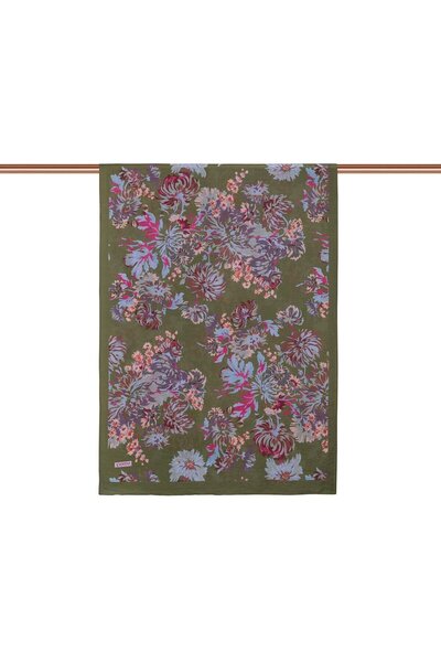 ipekevi Desenli Tensoft Şal - Kasımpatı Desenli - Çam Kokusu