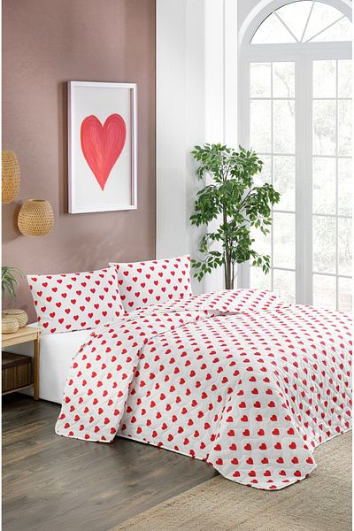 MARLA HOME Double Pique Bed Cover Set | 200X220Cm | 2 Pillow Cases | Multi-Purpose Blanket | Cotton