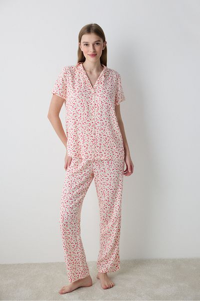 Penti Angie Shirt-Hosen-Creme-Pyjama-Set – Loves Paris-Kollektion