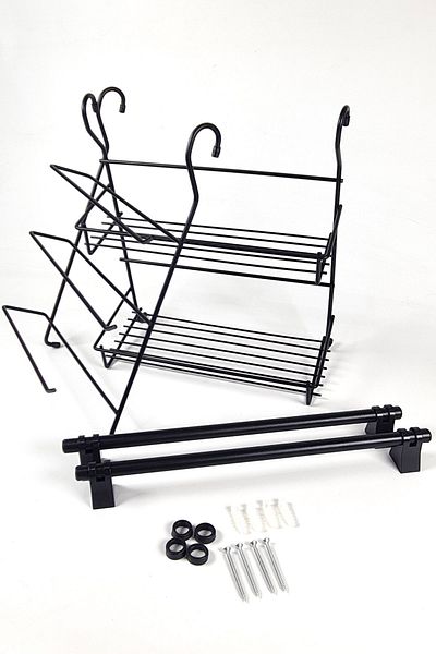 Binbirreyon Counter Hanging Organizer Rack Spice Rack Foil Rack Towel Rack with 2 Hanger Bars 67cm Rd067