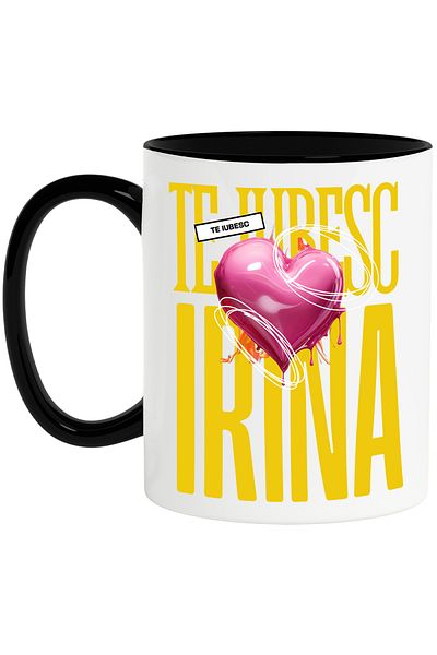 StoryGift Romania I Love You Irina Mug, Love, Heart, Love, Valentine's Day, Dragobete, Vale, With, STG