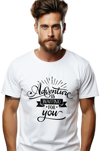 StoryGift Romania Tricou Barbati cu textul in engleza "Adventure is waiting f...
