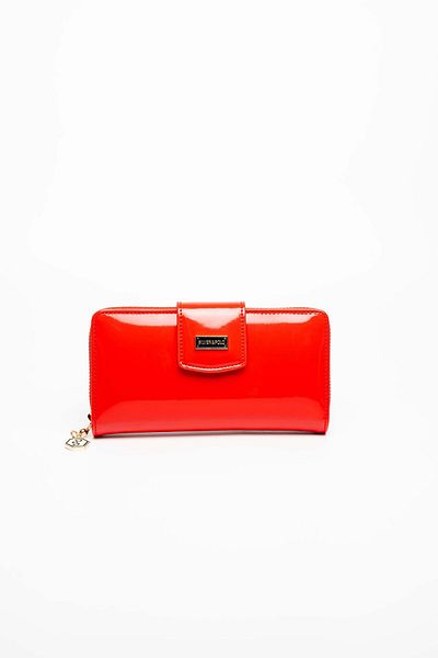 Silver Polo Silver & Polo Patent Leather Red Sp928 Women's Wallet & Card Holder